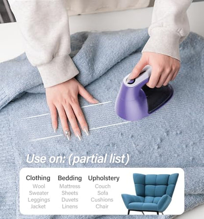 Bymore Fabric Shaver, Lint Shaver for Clothing Furniture Shaver, Sweater Defuzzer Pill Remover Shaver, Lint Remover for Clothing Fuzz-Dark Purple - color: Dark Purple