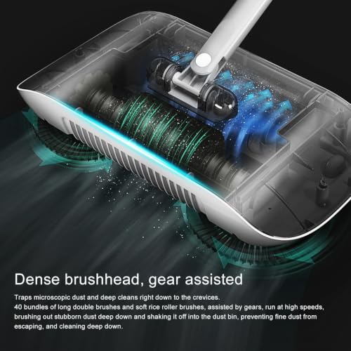 Carpet Floor Sweeper Manual with Horsehair,Hanging Manual Vacuum Carpet Brush Home Tool for Sweeping Mopping (Pink)