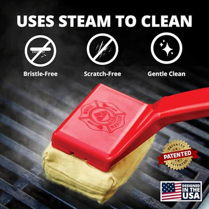 Grill Rescue BBQ Replaceable Cleaning Head, Bristle Free - Durable and Unique Grill Tools for Cast Iron or Stainless-Steel Grates, Barbecue Cleaner (Replaceable Head) - color: Replaceable Head