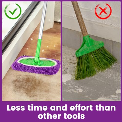 6Pcs Reusable Microfiber Mop Pads Compatible with Sweeper Mop, Replacement Wet Mopping pad Refills & Washable Dry Sweeping Cloths for Surface/Hardwood Floor Cleaning (Purple) - color: 6 Pack Purple