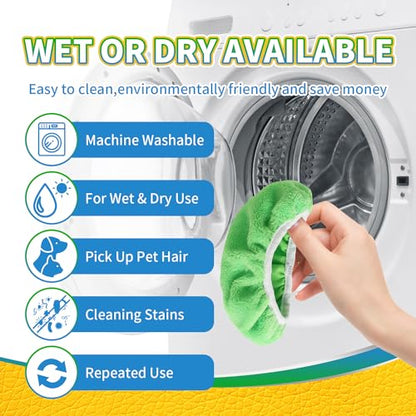 AmaVins Reusable Microfiber Mop Pads Compatible with Swiffer Sweeper Mop, Wet and Dry Flat Swiffer mop Cover, 5 Pack Washable Swiffer Pads for Surface/Hardwood Floor Cleaning (Mop is Not Included) - color: B-green 5 Pack
