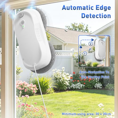KKI Window Cleaning Robot,Upgraded Window Cleaner Robot, Auto-Dual Spray, Max 3200pa,3 Cleaning Modes & Edge Detection, Remote Control for High-Rise Windows, Glass Door,5Sets Cloths