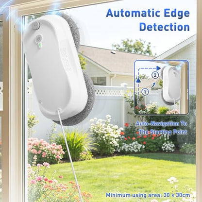 KKI Window Cleaning Robot,Upgraded Window Cleaner Robot, Auto-Dual Spray, Max 3200pa,3 Cleaning Modes & Edge Detection, Remote Control for High-Rise Windows, Glass Door,5Sets Cloths
