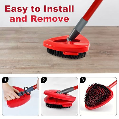 Mop Scrub Brush & Replacement Base for O-Cedar EasyWring 1-Tank | Heavy duty stiff bristle replacement triangle brush & base combo, perfectly fits O-Cedar EasyWring 1-Tank spin mop - size: 1 Scruber + 1 Base