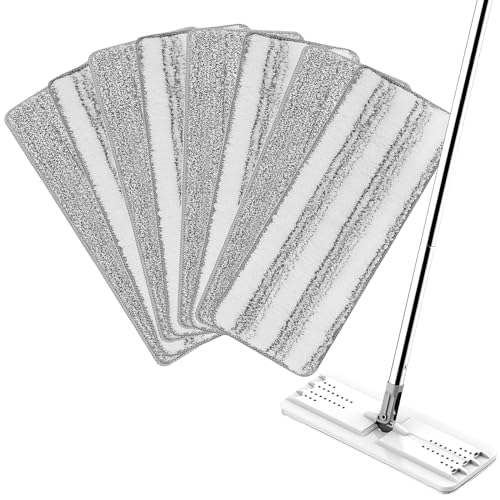 4+4 Pack Mop Replacement Pads Compatible with JOYMOOP Flat Mop or Mop Bucket Set - Microfiber Flat Mop Pads for All 13" X 4.9" Squeeze Flat Floor Mop - Washable Mop Head Replacement - color: 8 Pack