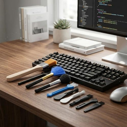 10 Pcs Keyboard Cleaner Kit, Anti Static Brush Cleaning Tools for Electronic Devices Such as Computer Motherboard Fans