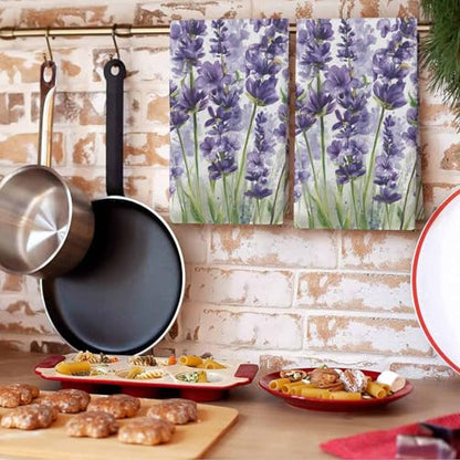 Lavender Dragonfly Flower Kitchen Dish Towels Set of 3, Soft Lightweight Microfiber Absorbent Hand Towel Purple Plant Tea Towel for Kitchen Bathroom 18x28in - size: 3PCS-18x28in(45x75cm)