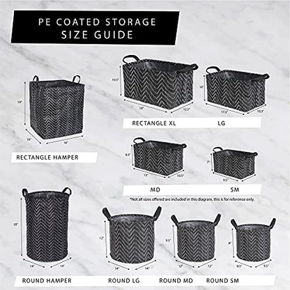 DII Laundry Storage Collection, PE Coated Collapsible Bin with Handles, Cinnamon Stripe, Large Set, 10.5x17.5x10" - color: Cinnamon Stripe, size: Large Set, 10.5x17.5x10"
