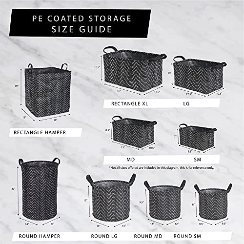 DII Laundry Storage Collection, PE Coated Collapsible Bin with Handles, Artichoke Green Stripe, Large Set, 10.5x17.5x10" - color: Artichoke Green Stripe, size: Large Set, 10.5x17.5x10"