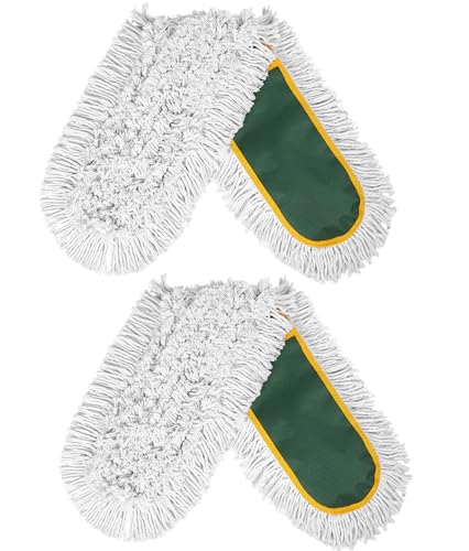 24" Commercial Dust Mop Replacement Padsfor Cleaning Office Garage Hardwood Warehouse, 2 Pack ,Green - color: Green, size: 2 Pack Pads