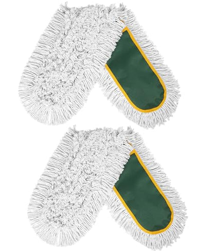 24" Commercial Dust Mop Replacement Padsfor Cleaning Office Garage Hardwood Warehouse, 2 Pack ,Green - color: Green, size: 2 Pack Pads
