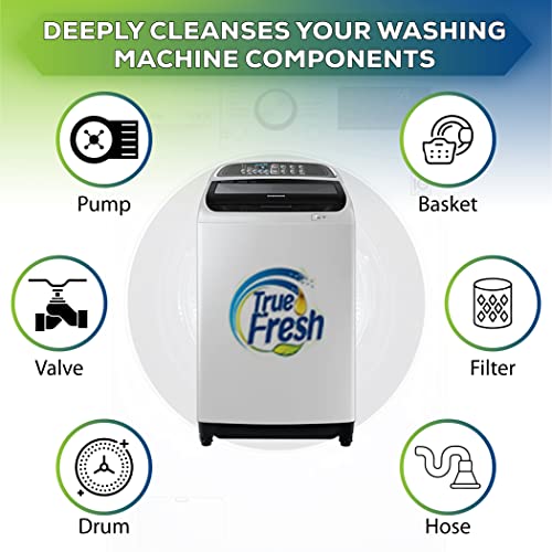 True Fresh 15-Pack Washing Machine Cleaner Tablets (12-Month Supply) & 2-in-1 Toilet Brush & Plunger Set - Ultimate Deep Cleaning for a Fresh, Sparkling Home