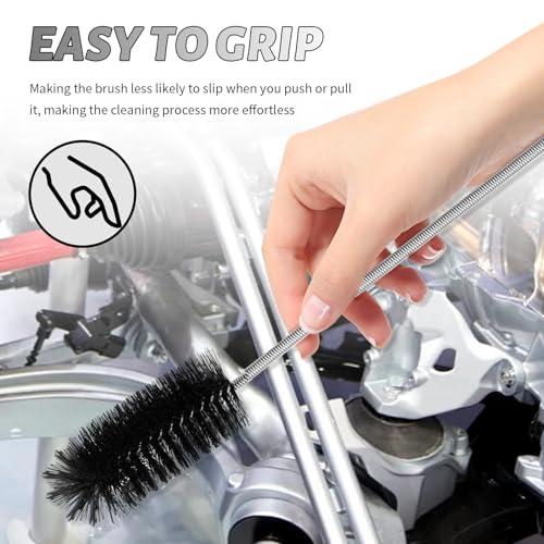 78" Long Flexible Car Drain Cleaning Brush,Stainless Steel/Nylon Pipe Cleaner Brush with Double Head,Slim Car Drain Brushes Pipe Cleaning Tool as Auto Sunroof Drains Cleaner