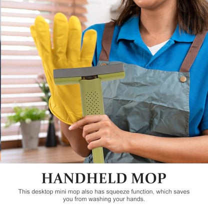 Portable Self-Squeeze Mini Collodion Mop Handheld Folding Sponge Mop for Kitchen Bathroom Floor Cleaning Small Spaces