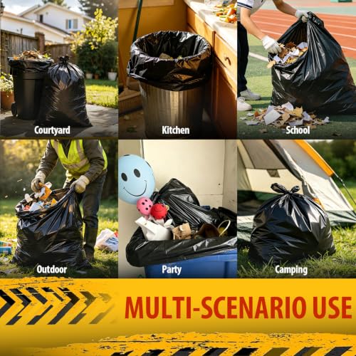 42 Gallon Heavy Duty Trash Bags - 33" X 48" Large Black Waste Bag for Yard, Commerical, Party, Camping, Outdoor Use (40 Count) - size: 40 Count (Pack of 1)