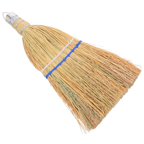 Ipetboom Heavy Duty Outdoor Yard Broom with Straw Bristles, Portable Hand Broom for Garage, Patio, and Garden Cleaning, Hanging Ring for Easy Storage, Concrete and Driveway Sweeping Tool