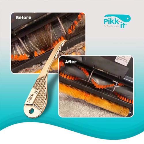 Pikk-it Vacuum Hair Brush Cleaner Tool – Removes Tangled Hair from Vacuums & Hairbrushes | Pet & Human Hair Removal Comb Rake | Improves Vacuum Cleaning Power (Single/Twin Pack) (1)
