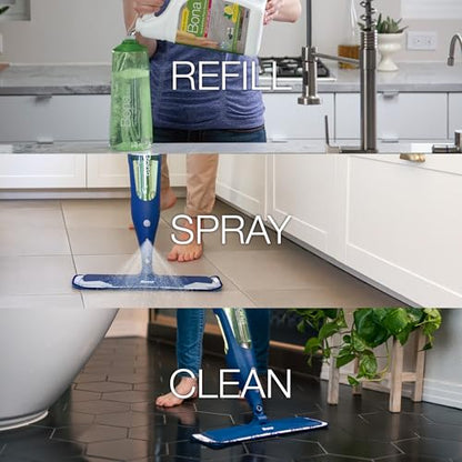 Bona Multi-Surface Floor Cleaner Refill - 128 fl oz - Lemon Mint - Residue-Free Floor Cleaning Solution refill for Spray Mop and Spray Bottles - For Use on Stone, Tile, Laminate, and Vinyl Floors - size: 128 Fl Oz (Pack of 1)