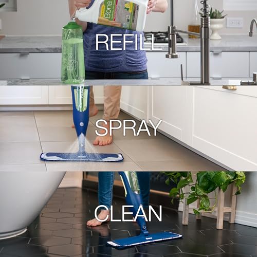Bona Multi-Surface Floor Cleaner Refill - 96 fl oz - Lemon Mint - Residue-Free Floor Cleaning Solution refill for Spray Mop and Spray Bottles - For Use on Stone, Tile, Laminate, and Vinyl Floors - size: 96 Fl Oz (Pack of 1)