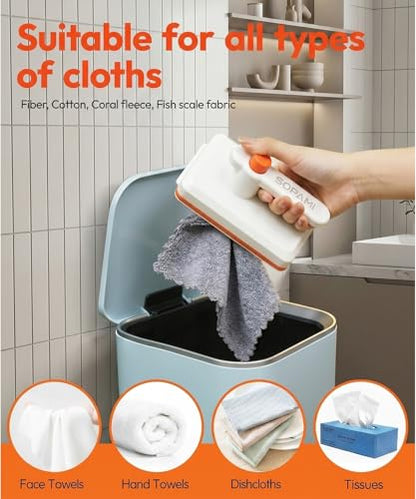 Sopami Handheld Snap Grip Mini Mop Use Any Cloth - Convenient Cloth Changing Mini Mop for Home Use with Easy Tap Handle（Includes 10 Washable Pads