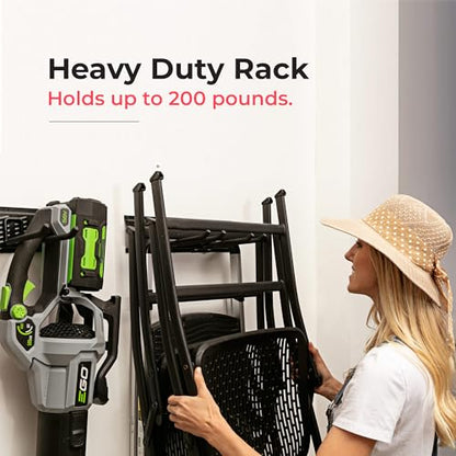 TIDYME Garage Tool Organizer Wall Mount - 32 inches - Sturdy Storage Rack with Adjustable Hooks, Anti-Rust - Easy Installation, 200lbs Capacity - Garden Tool Organizer (02 Racks & 04 Hooks) - size: 32" Carbon Steel with 2 Racks & 4 Hooks