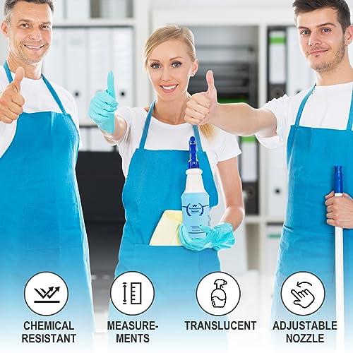Bealee Plastic Spray Bottles 4 Pack, 24 Oz, All-Purpose Sprayer for Cleaning Solutions, Heavy Duty Spraying Leak Proof Mist Empty Water Bottle for Planting, BBQ, Pet with Adjustable Nozzle, Blue - size: 4-Pack