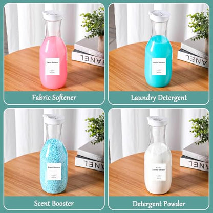 Laundry Detergent Dispenser BY VEGEVIGI, 54OZ Laundry Soap Disepenser, Liquid Laundry Detergent Container Organizer, Plastic Fabric Softener and Powder Detergent Dispenser, 3PACK - color: 3p