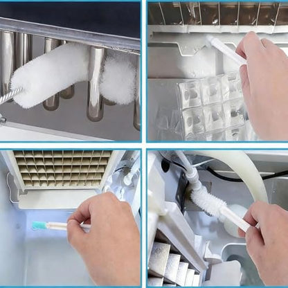 Ice Machine Ice Maker Cleaner Brush Sets, 10pcs Countertop Ice Maker Cleaner Tools, Gap Crevice Cleaning Brushes Tools Small Spaces, Thin Brush for Cleaning Window Track, Straw, Bottle