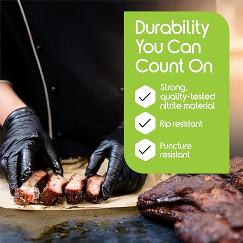 Inspire Black Nitrile Disposable Gloves | 4.5 Nitrile Disposable Safety Medical Cooking Cleaning Gloves - size: Small, style: Black - Case of 1000