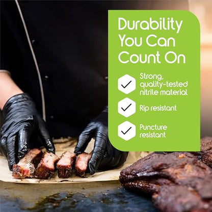 Inspire Black Nitrile Disposable Gloves | 4.5 Nitrile Disposable Safety Medical Cooking Cleaning Gloves - size: Small, style: Black - Case of 1000