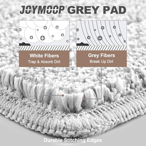 JOYMOOP Microfiber Flat Mop Pads, Washable Replacement Pads for 13 Inch Mop System, Grey, Pack of 4 - color: 4 Pcs 13" - 4 Grey, size: 13.0 × 4.9 Inch