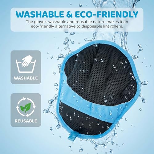 Pet Hair Removal Glove for Dogs & Cats, Reusable Pet Hair Remover Tool, Magic Brush Pet Hair Remover for Furniture, Carpet & Laundry, Non-Slip Five-Finger Pet Hair Glove for Dog Hair & Cat Hair - color: BLUE