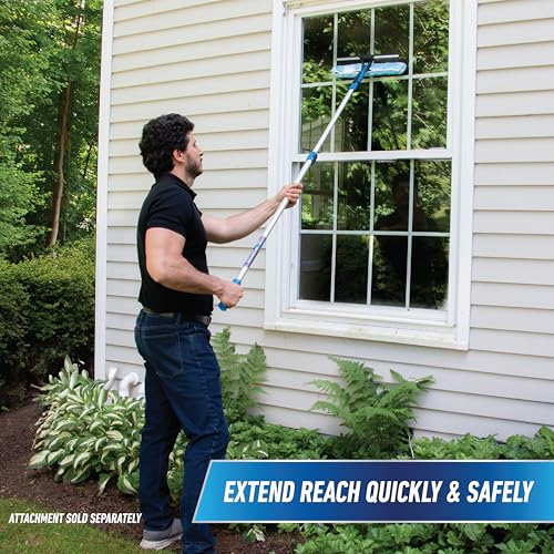 Unger Professional Connect & Clean 3’-6’ Aluminum Telescopic Extension Pole with Locking Cone & Quick-Flip Clamp – Compatible with Cleaning Tool Attachments, Window Cleaning & Dusting Tool - size: 3 - 6 Foot