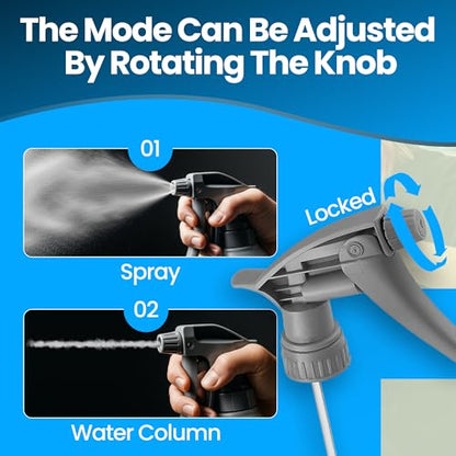 Leak-Free Acid Resistant Spray Nozzle for Bottles – Heavy-Duty Spray Bottle Nozzle with 9.5" Dip Tube – Industrial Sprayer for Acid-Based Wheel Cleaner Used in Car Detailing - Set of 4