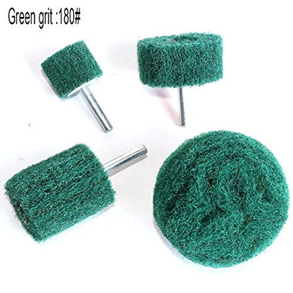 8PCS Non Woven Abrasive Buffing Polishing Wheel Drill Attachment Set,Scouring Pads Power Scrubber Cleaning Kit