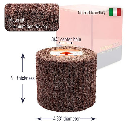 4.33 x 4 inch Coarse 120 Grit 1 Pcs Burnishing Wheel for Burnishing Polishing Machine, 3/4 Inch Arbor (Grit 120) - style: Burnishing Wheel #120