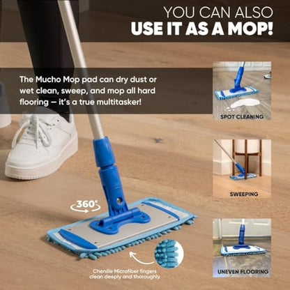Microfiber Wholesale Baseboard Pro Mucho Mop, Chenille Microfiber Pad, 70" Handle, for Baseboards, Hardwood, Tile and Laminate Floors, 2.5 lbs - size: Baseboard Kit