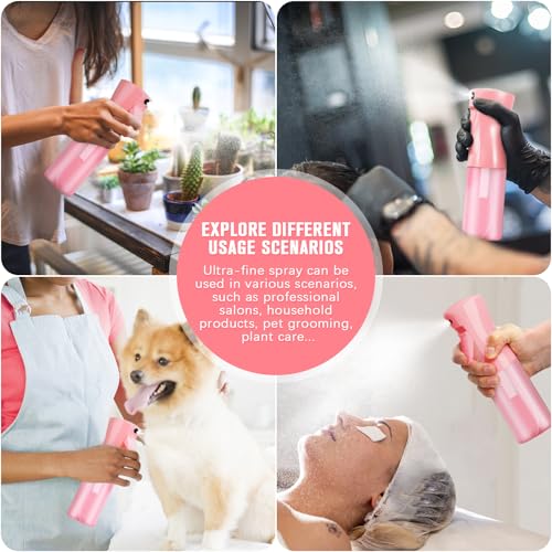 Spray bottles, Spray Water Bottle Fine Mist Refillable, Continuous Spray Bottle for Hair, Skin Care, Planting, Showering Pets, Travel, Cleaning & Home (Pink) - color: Bright Pink, size: 6.8 Ounces