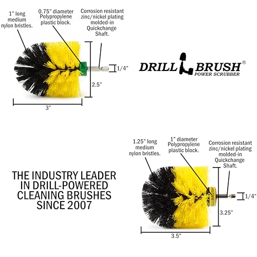 Bathroom Cleaning Supplies - Bathroom Accessories for Cleaning - Shower Cleaner Brush - Glass Shower Door Brush - Bathtub Cleaning Tools - Tile Grout Cleaner - Power Cleaning Brush - Sink Scrubber - color: Yellow
