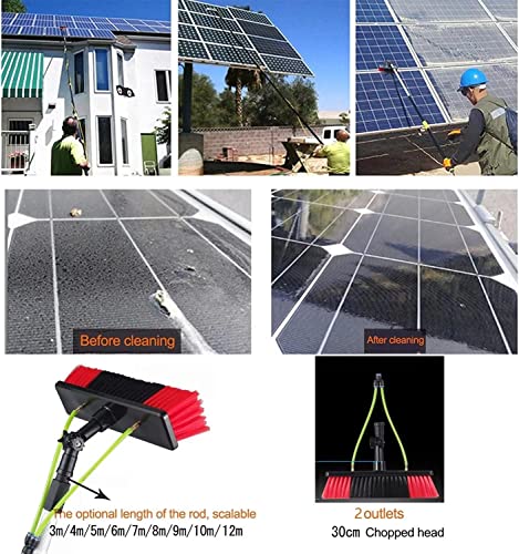 5m-12m Window Cleaning Pole, Window Cleaner Kit, Water/Hose Fed Pole, Window Cleaning Brush Equipment, Cleaning Photovoltaic and Solar Panels11m Rod 30cm Brush Head - color: 30cm Brush Head, size: 11m pole
