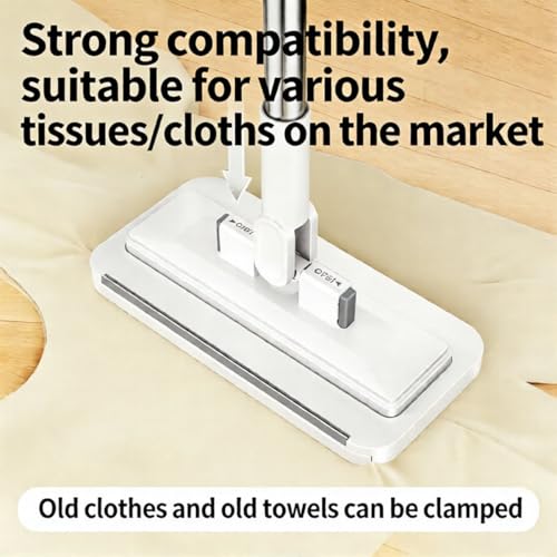 Hands Free Multi Purpose Flat Mop - Lazy Cleaning & Face Towel, Hands Free Flat Mop, Zero Touch Mini Grip Mops, Self-Locking Flats Compatible with Any Cloth, for Walls, Floors, Ceilings (53.1in) - color: 53.1in