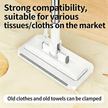 Hands Free Multi Purpose Flat Mop - Lazy Cleaning & Face Towel, Hands Free Flat Mop, Zero Touch Mini Grip Mops, Self-Locking Flats Compatible with Any Cloth, for Walls, Floors, Ceilings (53.1in) - color: 53.1in
