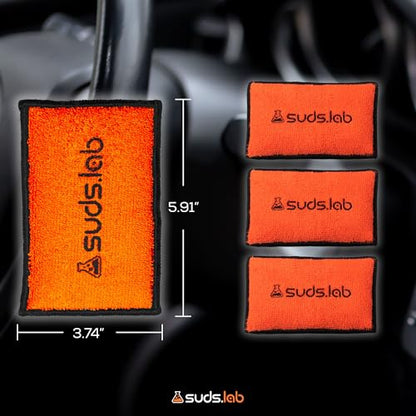 Suds Lab DS Microfiber Detailing Scrub Pad 2 Pack - Car Interior Cleaning & Detailing Microfiber Scrub Pads - Safe On Leather, Vinyl, Plastic, Etc. - size: Set of 2