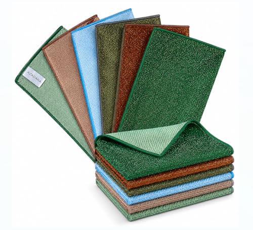 Dual-Sided Microfiber Cleaning Cloths – Non-Scratch Scrub & Absorbent Wipe – 2-in-1 Reusable Cleaning Towels for Kitchen, Home, Car, Glass & Appliances – 11.81" x 11.81" (12 Pack) - size: 12 Pack