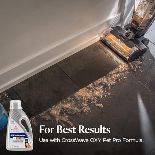 BISSELL CrossWave HydroScrub Plus Cordless Wet Dry Vacuum Mop, Floor Cleaner with Edge Cleaning & Headlights, 45-Minute Runtime, Multi-Surface, Hard Floor Sanitize, & Clean Out Formula Included, 4275E - style: CrossWave HydroScrub Plus