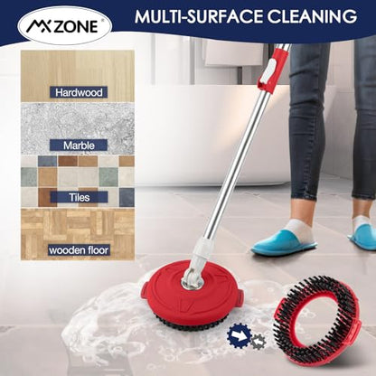 Spin Mop Brush for Hurricane 360°Spin Mop Systems, Scrubber Brush Replacement Head with Stiff Bristle, Great for Bathroom Kitchen Pool, Glass and Tile Walls, Round Shape Standard Universal Size - size: Round scrub brush