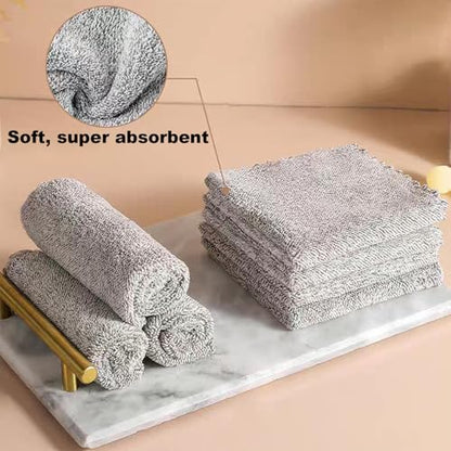 20 Pack Kitchen Dish Cloths 10" x 10" Super Soft & Absorbent Coral Velvet Microfiber Cleaning Towels Nonstick Oil Fast Drying Washable Lint-Free Dish Rags Reusable Dishcloths for Household Cleaning