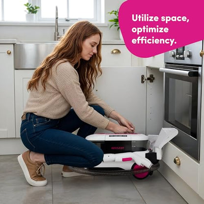 WECLEAN C4 Portable Carpet Cleaner Machine, Stand Up Upholstery Cleaner with 18KPa Powerful Suction, 800W Spot Cleaner for Pet Stains, Carpet, Rug, Couch and Car Interior, Dual Tank System, Pink - color: Pink