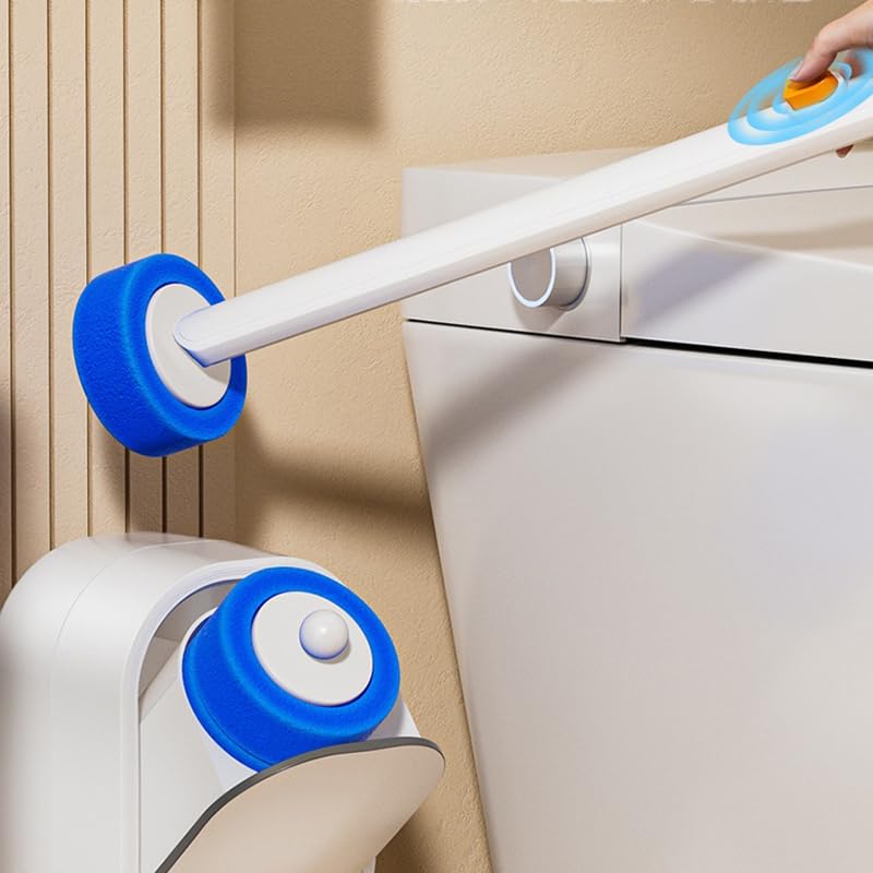 Disposable Toilet Brush - Toilet Bowl Cleaner Wand with 60 Toilet Brush Refills, Disposable Toilet Cleaning System, Toilet Brush and Holder Set for Deep Cleaning and Hygienic Bathroom Maintenance