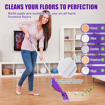 20 Count Disposable Mop Pads Refills for Swiffer Wet Jet Spray Mops, Wet Jet Mopping Pads for All Purpose Multi Surface Hardwood Floor Cleaning, 4 Layers Thickened and Super Absorbent